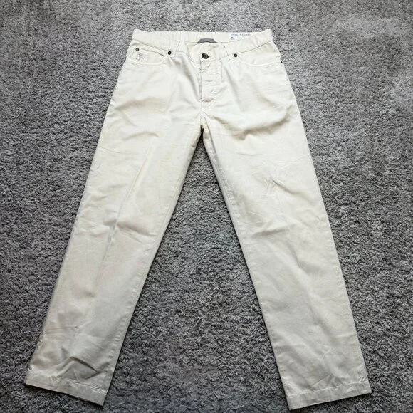Brunello Cucinelli Off White lIghtweight Cotton Jeans Mens 48